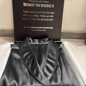 NIB Blissy classic Black Silk Robe